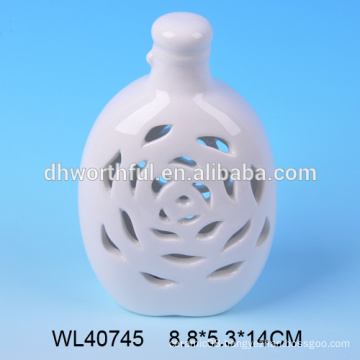 Wholesale ceramic white small wine bottles for sale with led light for decoration